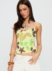 Lunavia Sequin Cami Top Lemon