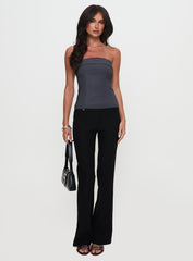 Good Looking Strapless Top Charcoal