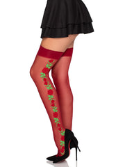 Roselle Floral Side Thigh Highs