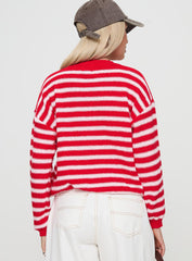 Freeze Knit Sweater Red