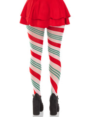 Lane Holiday Ribbon Striped Tights