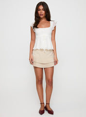 Auroraah Frill Top White